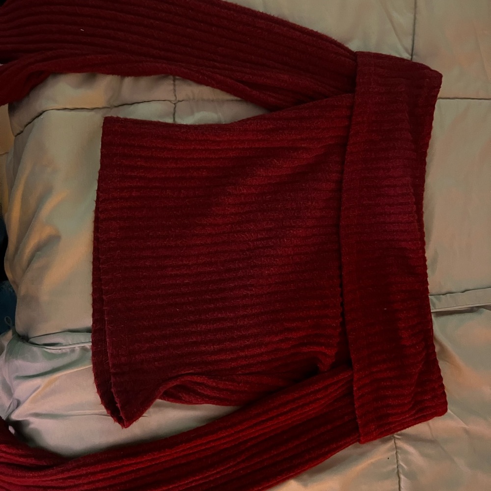 Dark red off the shoulder top!